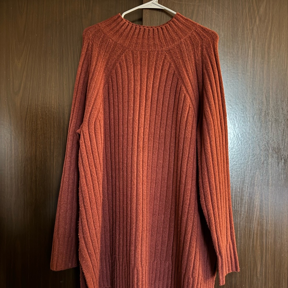 Ava & Viv Rust Cowl Neck Sweater Dress